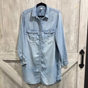 &Denim by H&M women’s size 14 Lyocell button down tunic/dress denim look